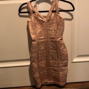 Rose gold bandage dress